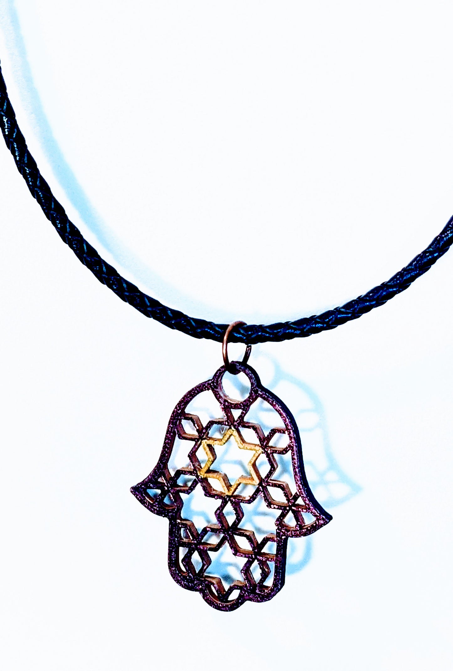Ari - Judaic Web Necklace in Black & Golden Oak